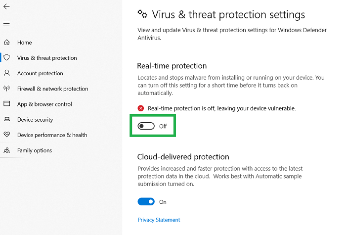 Disable Antivirus Software